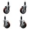 Service Caster 4'' Maroon Poly Wheel Swivel 1-1/8'' Expanding Stem Caster Set 2 Brakes, 4PK SCC-EX20S414-PPUB-MRN-2-TLB-2-118 - alternate 1